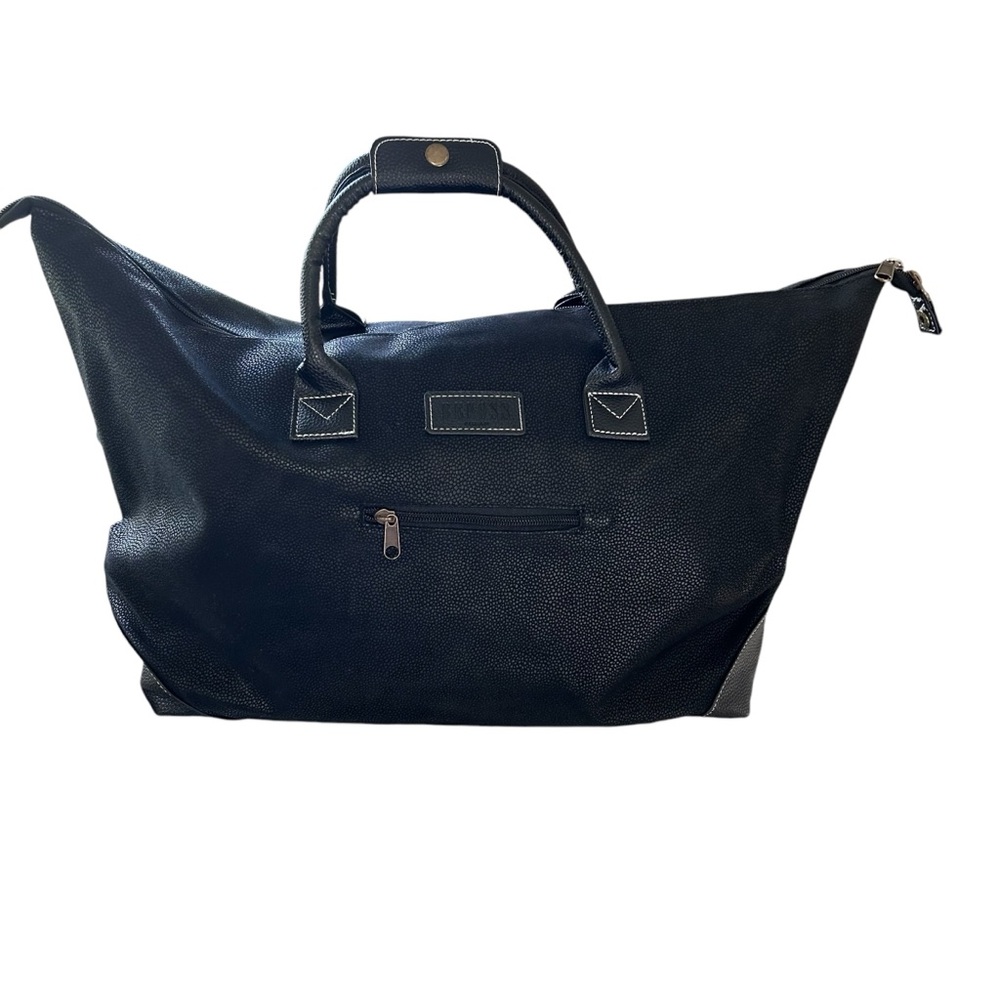 Black PVC Leather Travel Bag